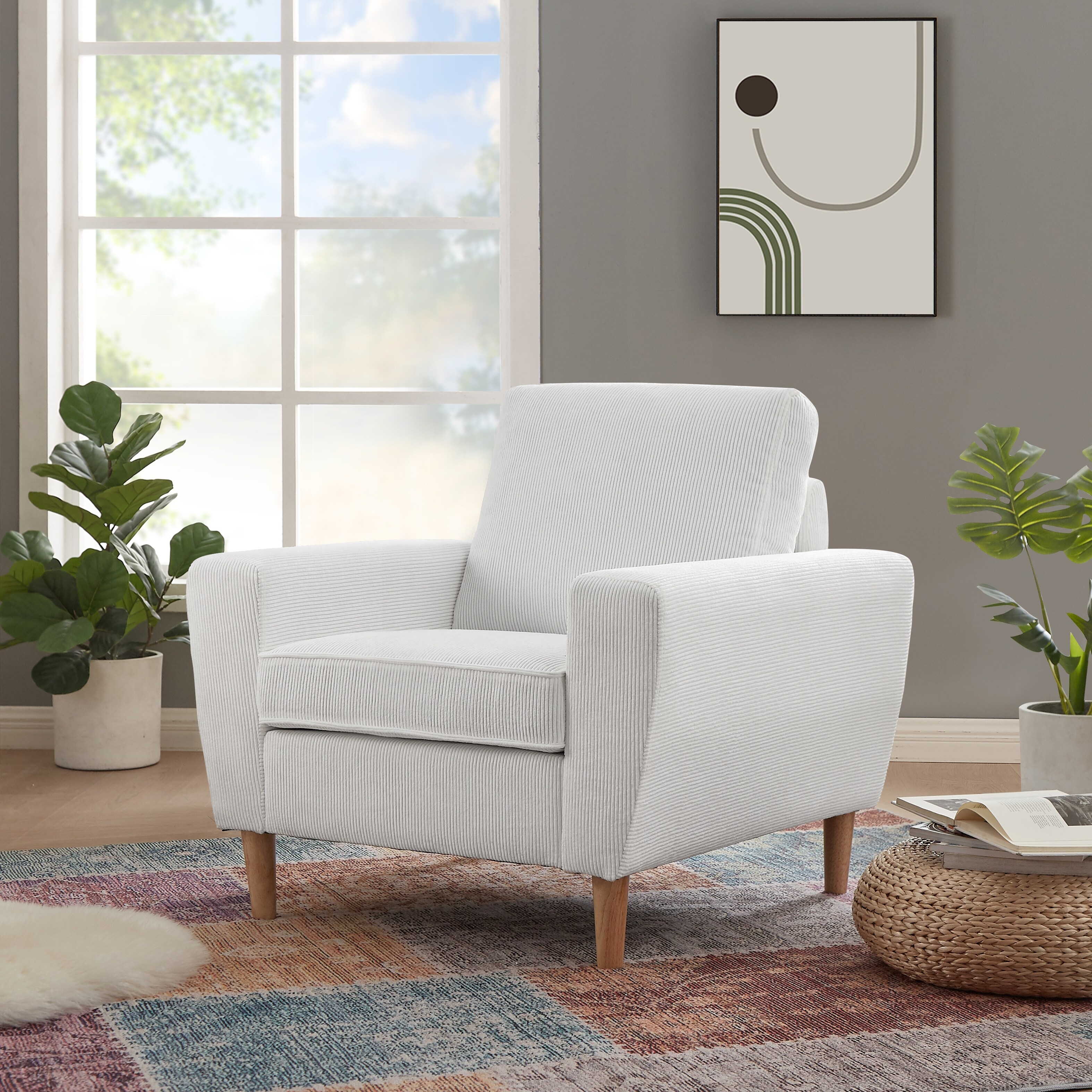 Square arm sales accent chair