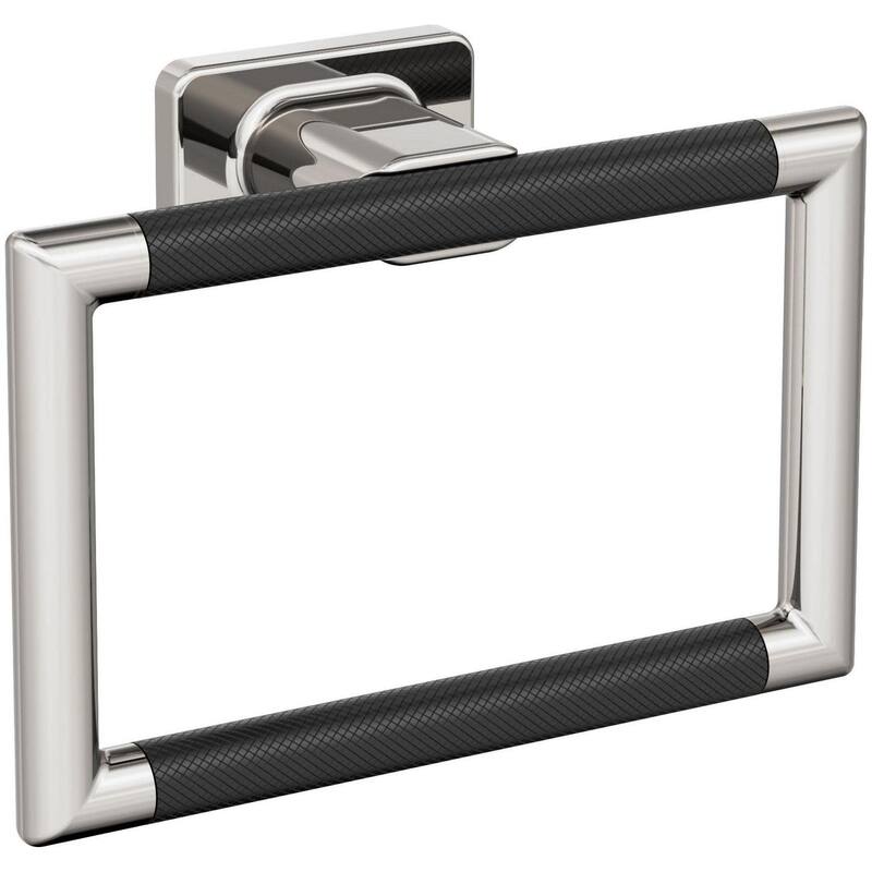 Amerock Esquire 5-1/4" Wall Mounted Towel Ring - Polished Nickel / Black Bronze