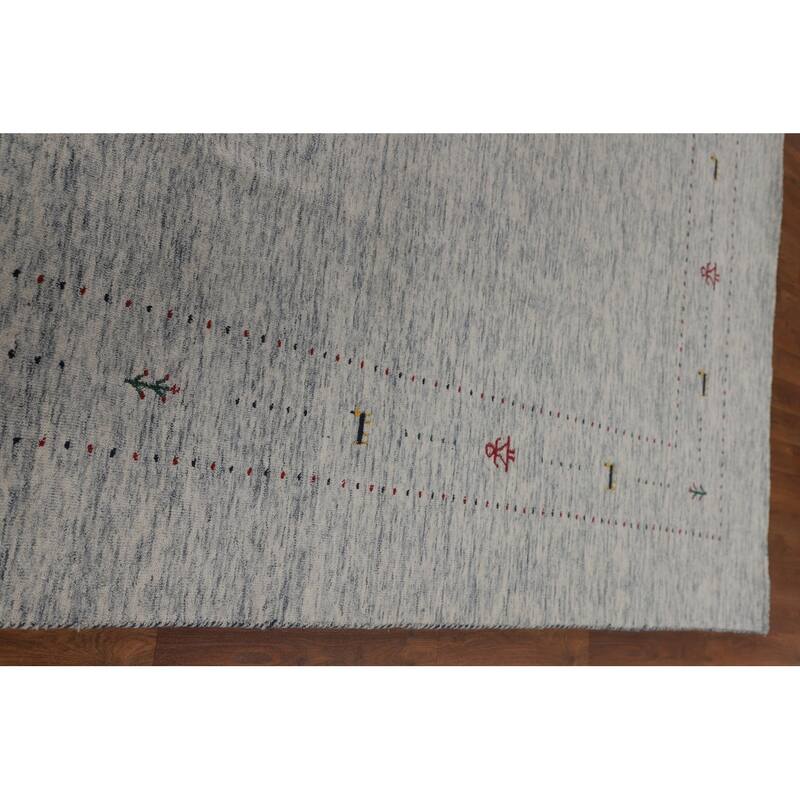 Gabbeh Indian Area Rug Handmade Wool Carpet - 9'1"x 11'8"