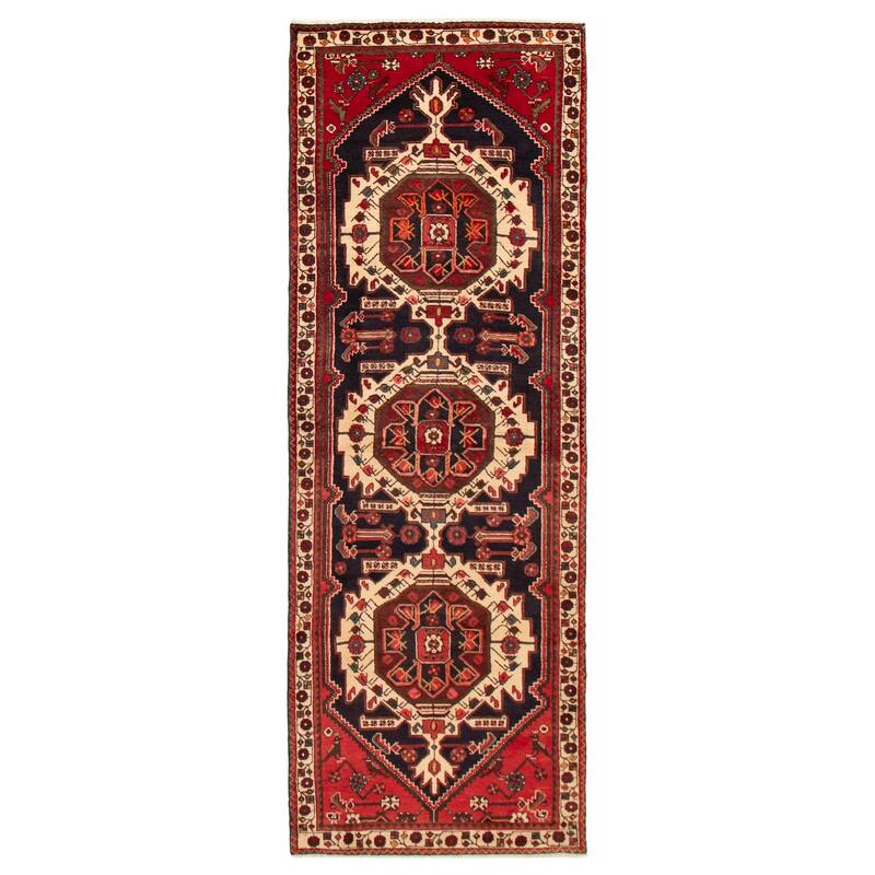 ECARPETGALLERY Hand-knotted Konya Anatolian Navy Wool Rug - 3'7 x 10'2 - Dark Navy - 3'7 x 10'2