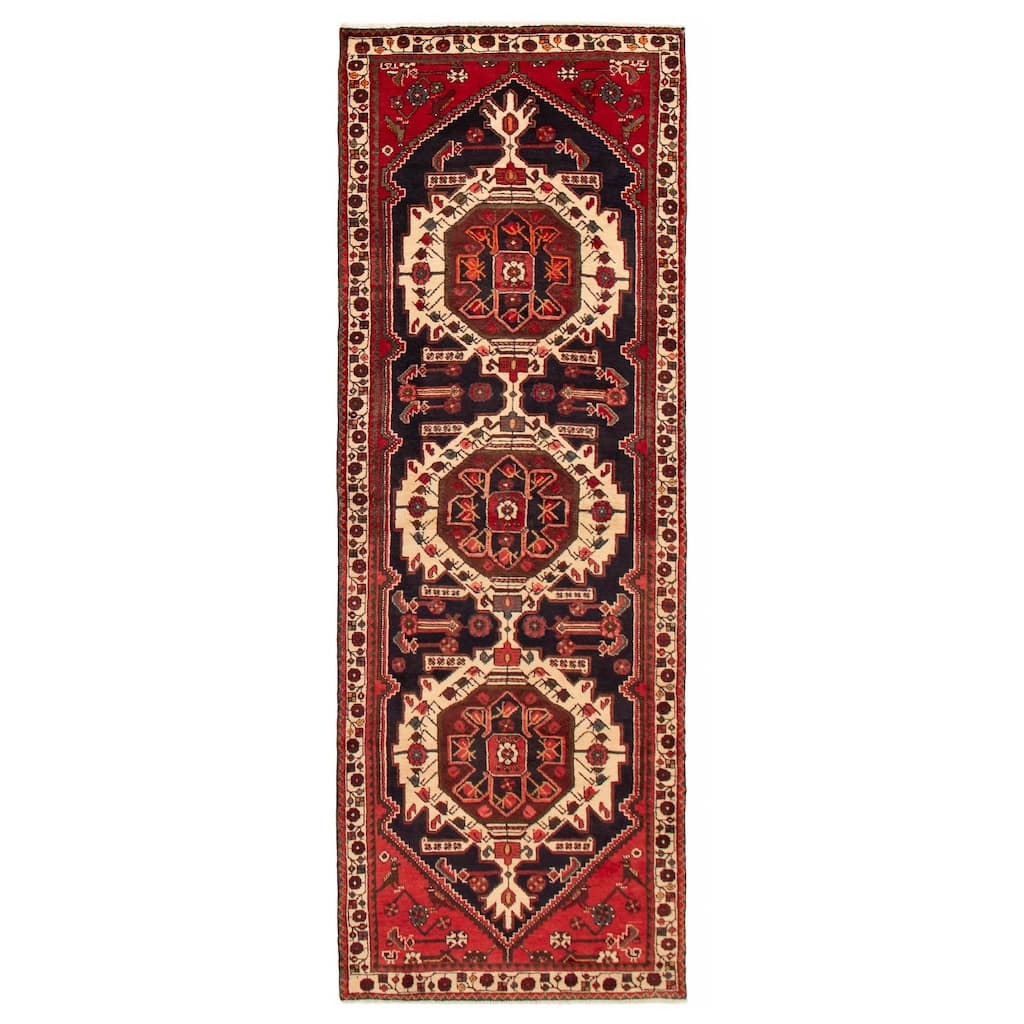 ECARPETGALLERY Hand-knotted Konya Anatolian Navy Wool Rug - 3'7 x 10'2