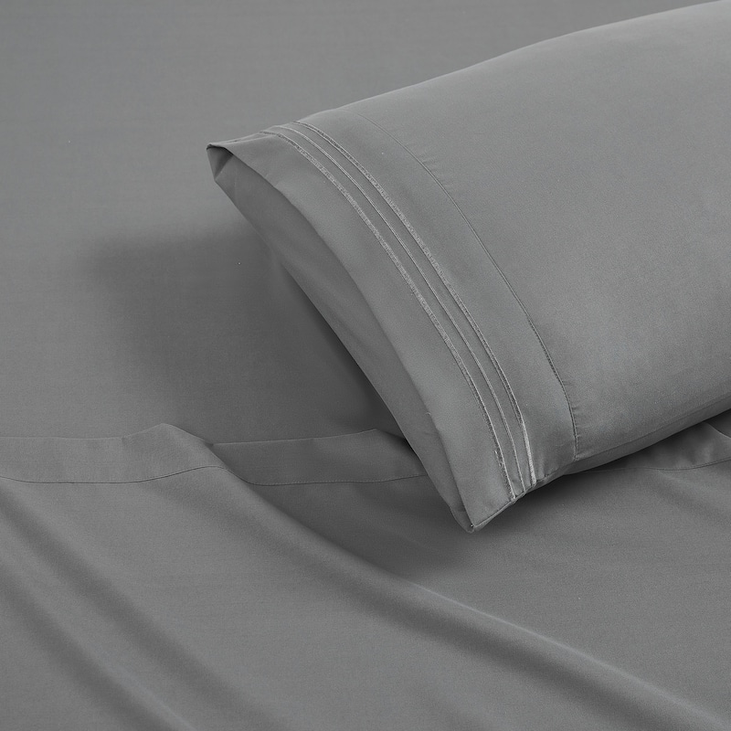 Sweet Home Collection Luxury Embroidered Ultra Soft Microfiber Pillowcases 2 Pack