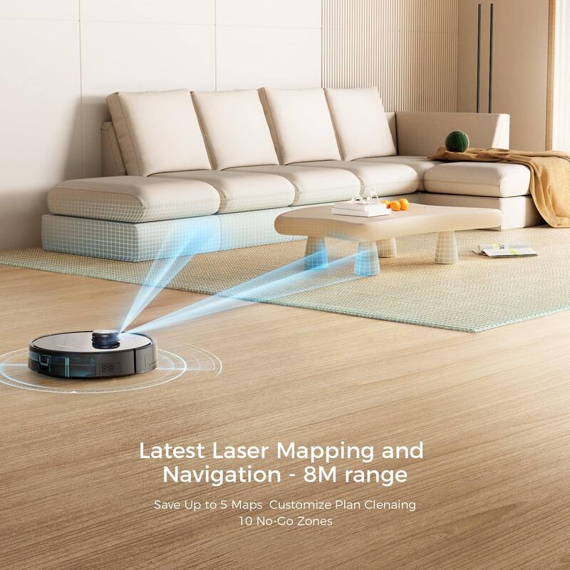 Robot Vacuum and Mop Combo, 6000Pa Suction Robotic Vacuum Cleaner