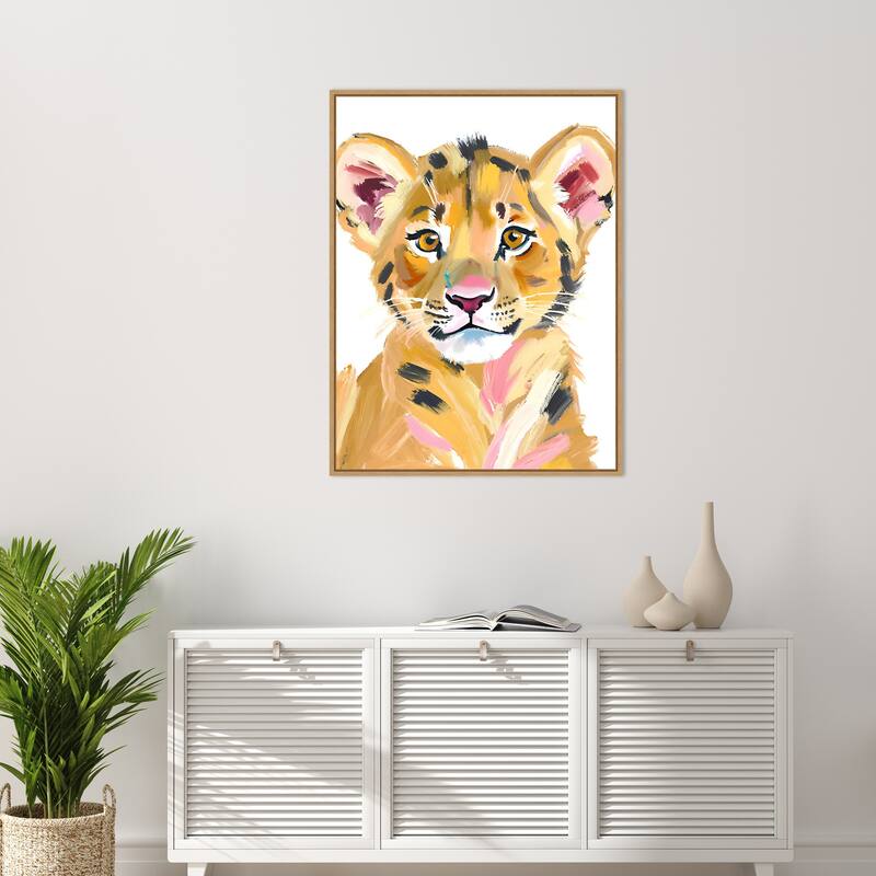 Tiger Baby by Ohkimiko Framed Canvas Wall Art