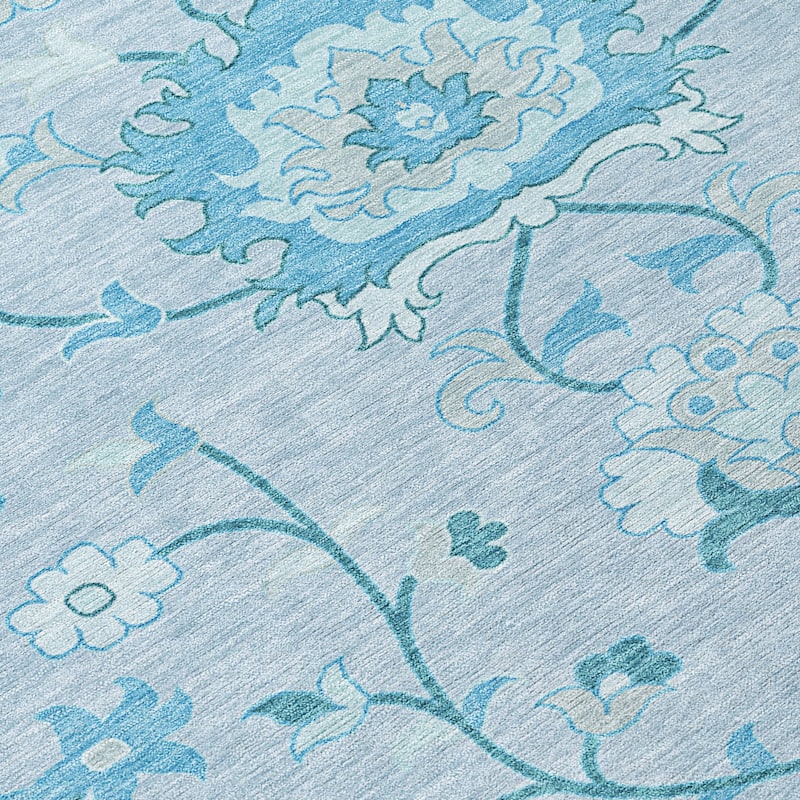 Machine Washable Indoor/ Outdoor Traditional Serena Chantille Rug