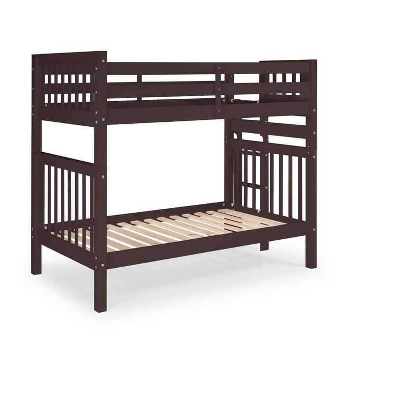 Taylor & Olive Trillium Tall Twin over Twin Bunk Bed with End Ladder