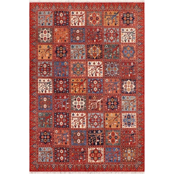 Oriental Ziegler Georgian Rust Blue Hand-knotted Wool Rug - 9'0'' x 11 ...