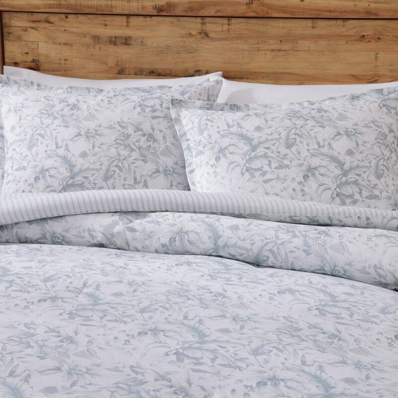 Tommy Bahama Orchid Bay Cotton Reversible Blue Comforter Set