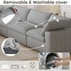 preview thumbnail 43 of 66, Large Down Filled Corner Sectional Sofa Couch with Ottoman for Living Room Set Linen Cloud Sectional Couches