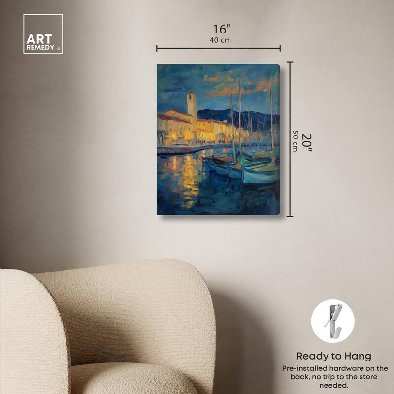 Harbor Lights Canvas by Art Remedy, Gallery Wrapped