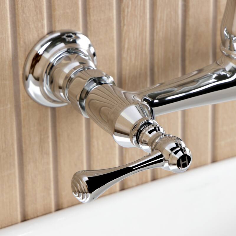 Kingston Brass English Country Two-Handle 2-Hole Wall Mount Bathroom Faucet