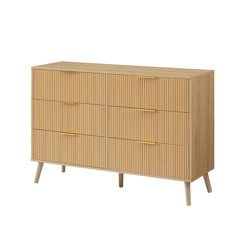 Modern 6-Drawer Dresser with Wave pattern