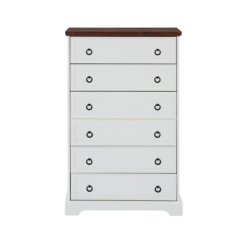 29.5" Modern Tall Textured Borders Organizers with 6 Drawers
