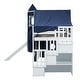 preview thumbnail 14 of 32, Twin Loft Bed with Tent & Tower, Castle Design, Blue, Fun & Spacious