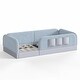 preview thumbnail 23 of 124, Twin/Full/Queen Teddy Fleece Floor Bed with Upholstered Safety Rails and Pocket