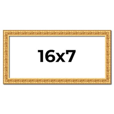 16x7 Frame Gold Real Wood Picture Frame Width 1 inches | Interior