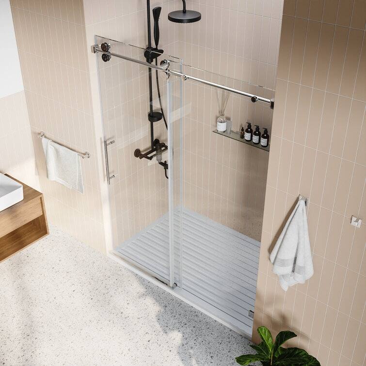DeerValley Concord 56" - 60" W x 76" H Single Sliding Frameless Shower Door