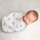 preview thumbnail 1 of 3, Baseball Collection Boy Baby Swaddle Receiving Blanket - Red and White Americana Sports