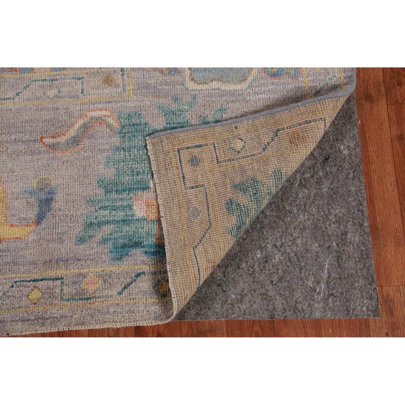 Hand Knotted Oriental 100% Wool Carpet Transitional All-Over Purples Oushak Area Rug - 9' 10'' X 8' 1''