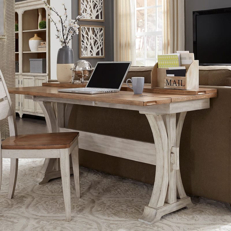Farmhouse Reimagined Antique White Flip Lid Sofa Table
