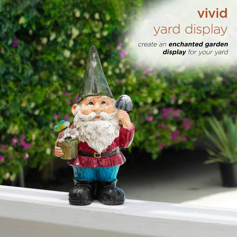 Gnome Folding Hands Looking Up Garden Statue