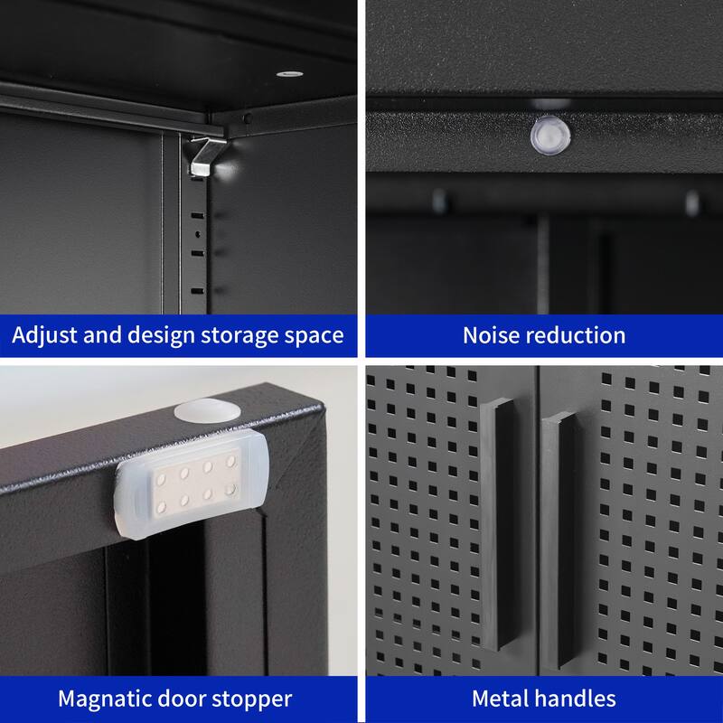 Steel Storage Cabinet with 2 Doors and 2 Adjustable Shelves