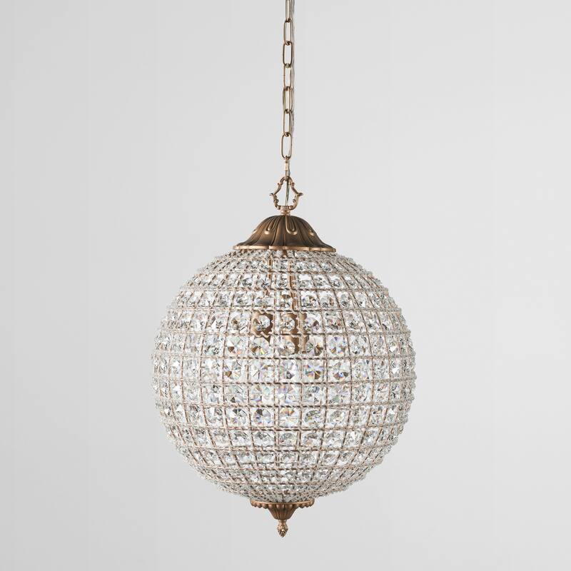 Kimberly Crystal 18-Inch Medium Globe Chandelier by Kosas Home