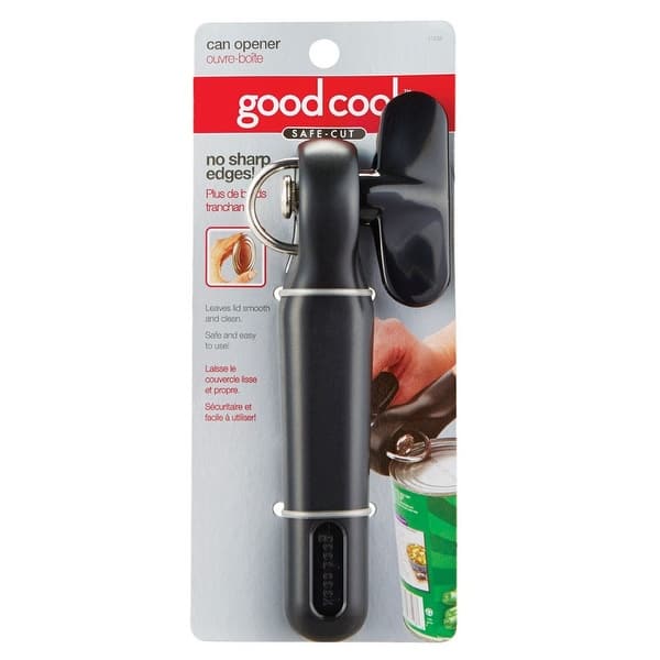 Good Cook Can Opener, Safe Cut Manual Can Opener, no Sharp Can Edges, Black