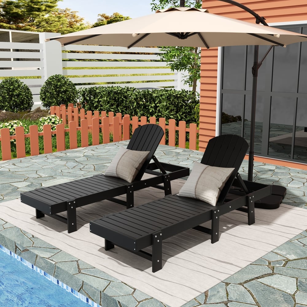 Altura Armless Poly Eco-Friendly All Weather Reclining Chaise Lounge (Set of 2)