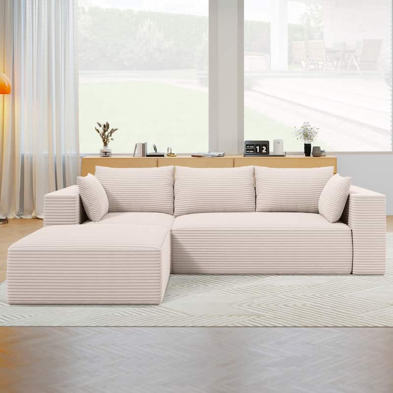 108" Modular Sectional Couch with L-Shape Chaise, Modern Cloud Sectional Sofa with Deep Seat