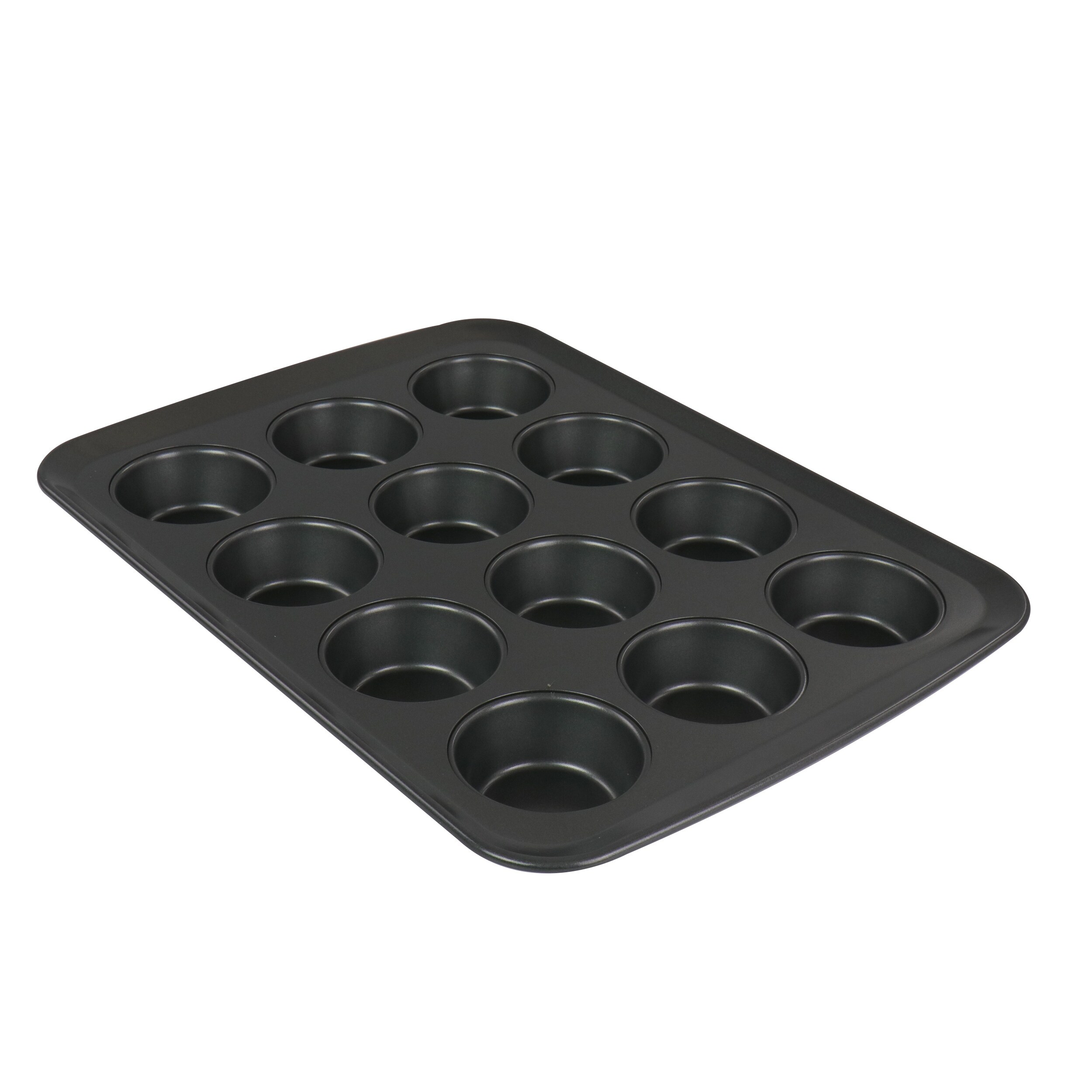 Gibson 12 Cup Baker s Friend nonstick Steel Muffin Pan Black
