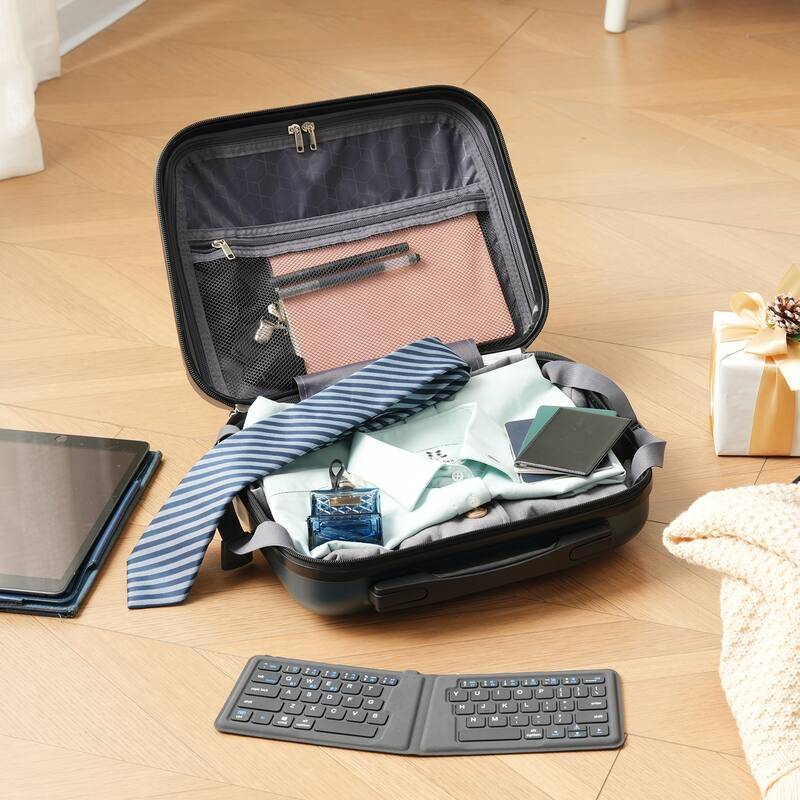 6-Piece Modern Hard-Shell Luggage, Lightweight Luggage with Spinner Wheels, for Boarding Travel, Inky Blue