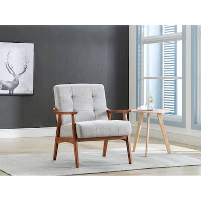 Carson Carrington Ingerod Tufted Fabric Accent Chair with Rubberwood Legs