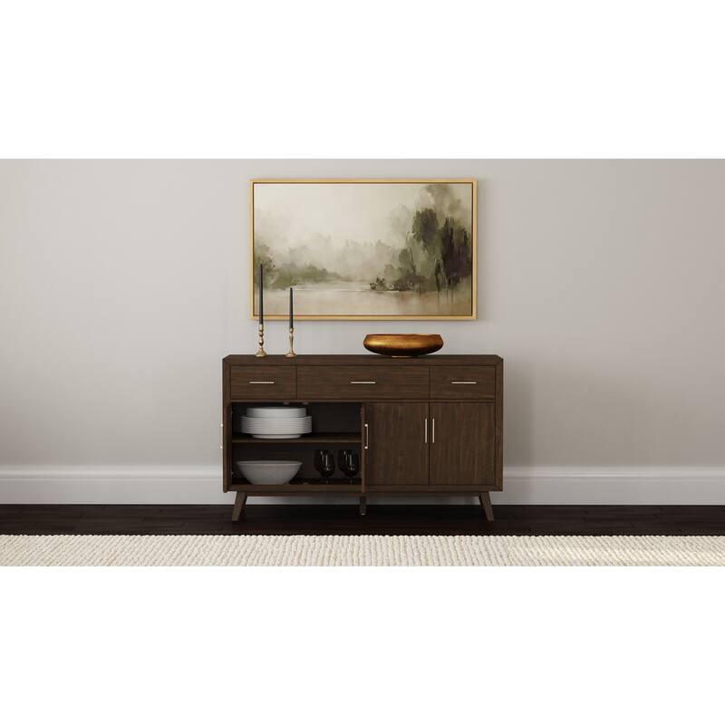 Simply Solid Doretta Dining & Server Set with Wood Seating