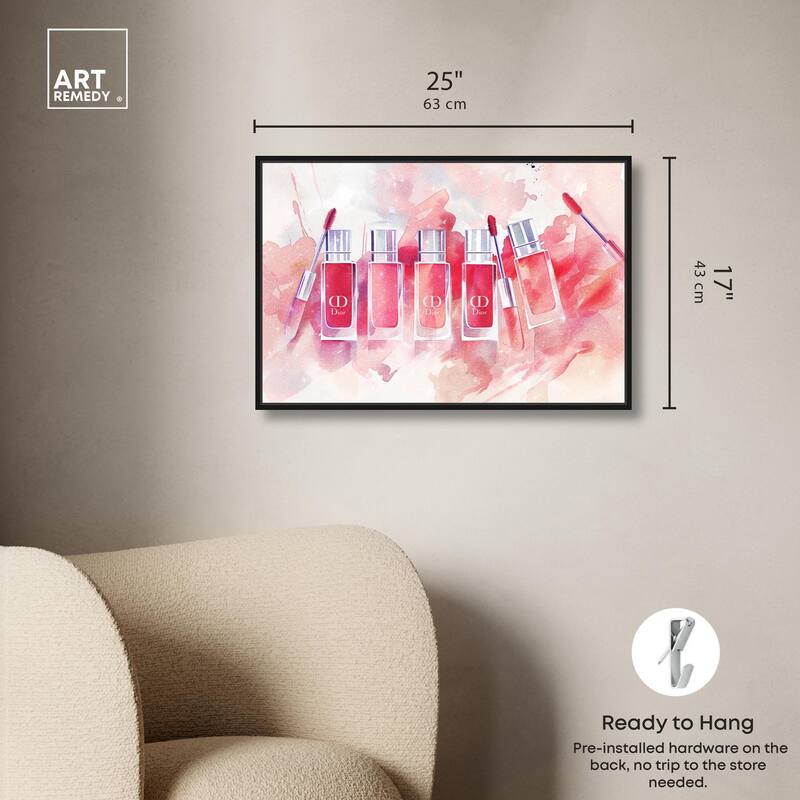 Lip Gloss Splash Canvas by Art Remedy