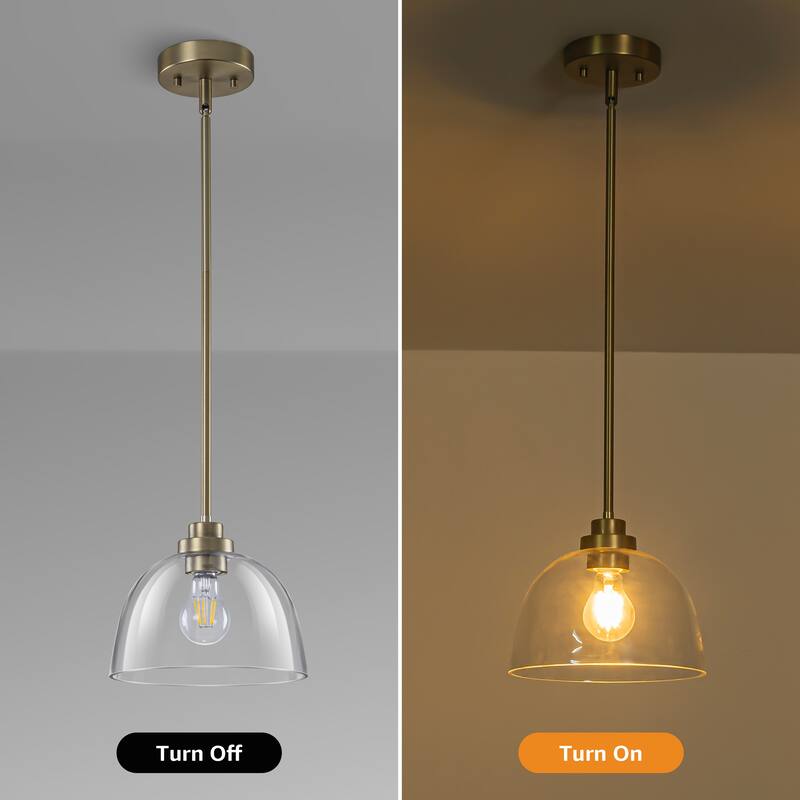Starsky 1-Light Clear Glass Dome Pendant