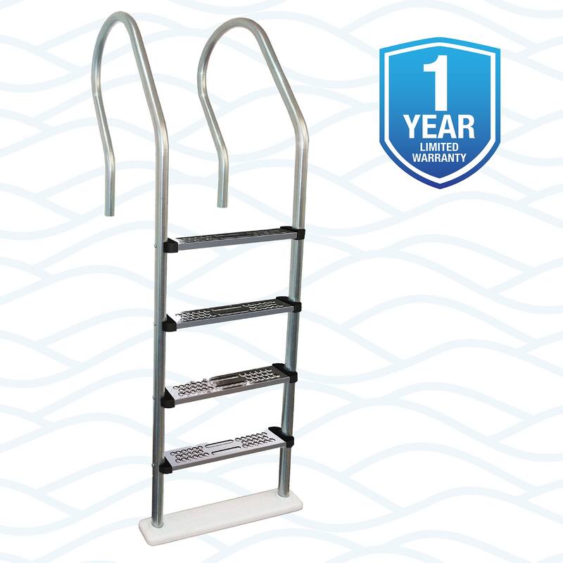 Blue Wave Premium Stainless Steel Reverse Bend In-pool Ladder for Above Ground Pools