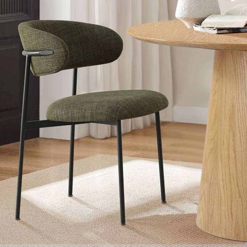 Upholstered Dining Chair With Metal Legs (Set of 2)