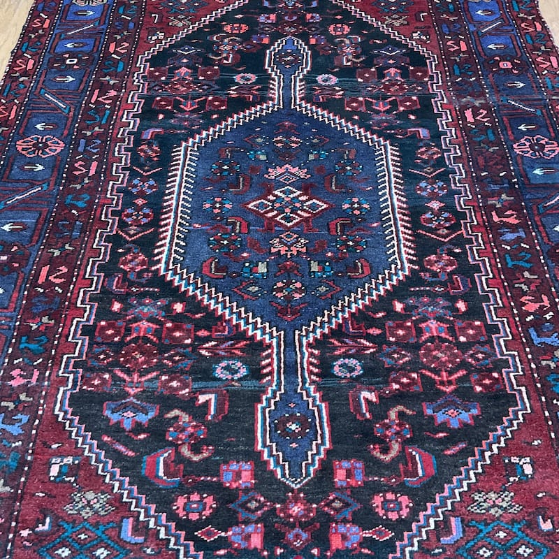 HERAT ORIENTAL Hand-knotted Tribal Hamadan Wool Rug - 4'4 x 7'3