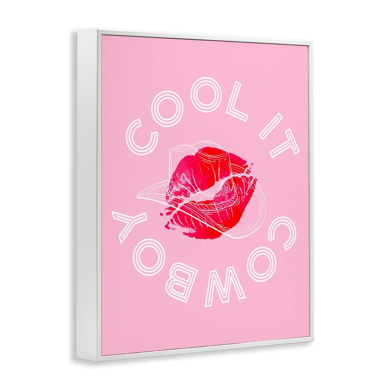 Stupell Cool It Cowboy with Kiss Framed Giclee Art Design By Lil' Rue
