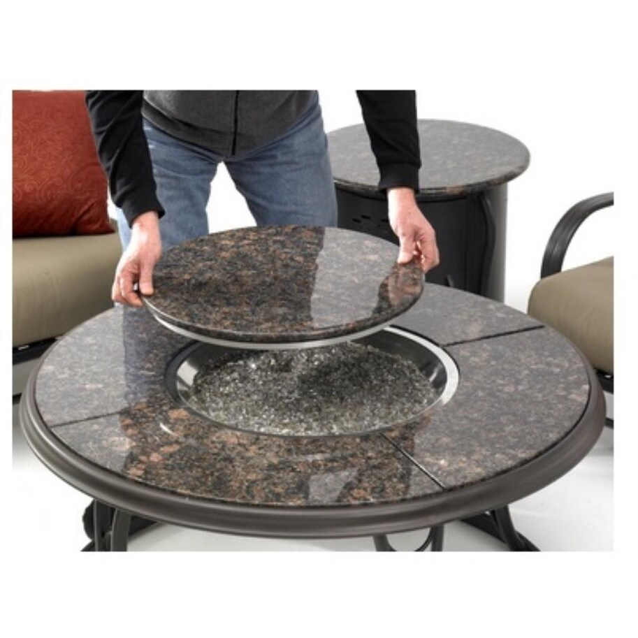 pics 42 Inch Round Granite Table Top outdoor greatroom cfp42 k 42 inch round chat fire pit table with granite top and lazy susan