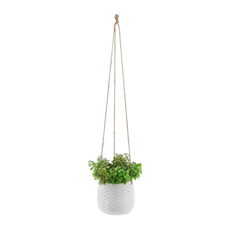 Sagebrook Home Neutral Textured Ceramic Hanging Planter