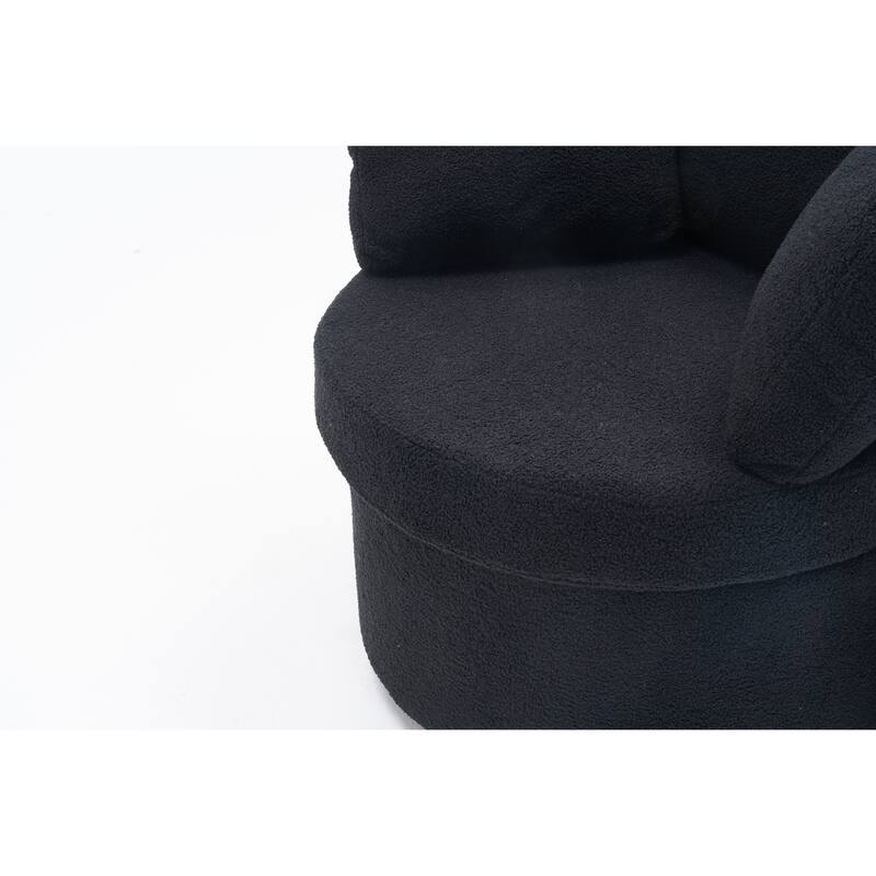 31.5" Swivel Barrel Chair with Storage