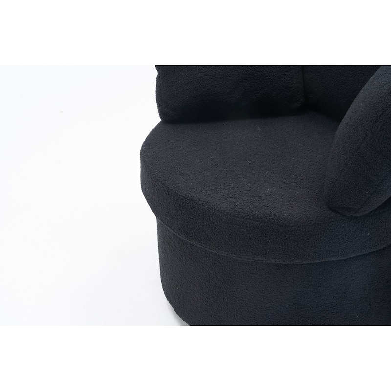 Swivel And Storage Chair With Back Cushion For Living Room