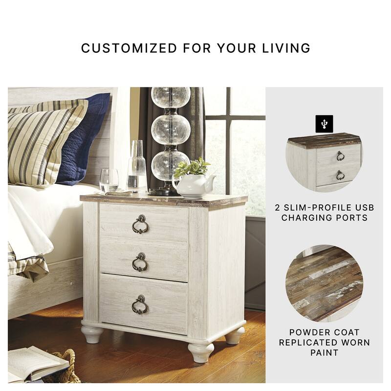 Signature Design by Ashley Willowton Two Drawer Nightstand