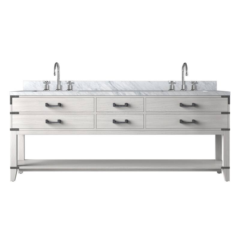 Norwalk Bath Vanity Carrara Marble Top, Sink and Faucet