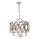 preview thumbnail 8 of 10, Farmhouse Distressed White 4-Light Wooden Drum Chandelier