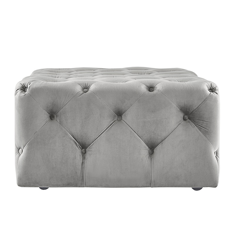 Knightsbridge Rectangular Tufted Ottoman with Casters by iNSPIRE Q Artisan