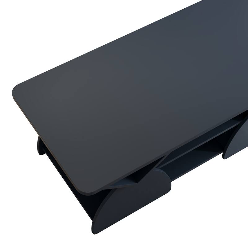 GDFStudio - Quill Wood Geometric Coffee Table with 6 Independant Storage Areas