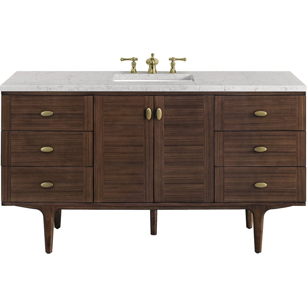 James Martin Vanities 670-V60S-FEJP Amberly 60" Wall Mounted or Free